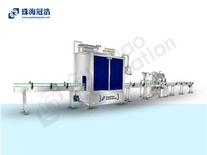 自動16頭醫(yī)用鹽水防腐灌裝、旋蓋生產(chǎn)線